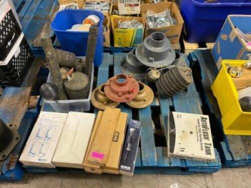 DESCRIPTION: PALLET AND CONTENTS - ASSORTED PLUMBING HARDWARE. ADDITIONAL INFORMATION SEE ADDITIONAL IMAGES. LOCATION: WAREHOUSE THIS LOT IS: ONE MONE