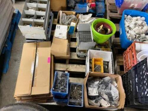 DESCRIPTION: PALLET AND CONTENTS - ASSORTED PLUMBING HARDWARE. ADDITIONAL INFORMATION SEE ADDITIONAL IMAGES. LOCATION: WAREHOUSE THIS LOT IS: ONE MONE
