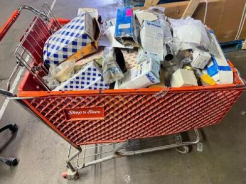 DESCRIPTION: CONTENTS OF CART - ASSORTED PLUMBING HARDWARE. ADDITIONAL INFORMATION SEE ADDITIONAL IMAGES. LOCATION: WAREHOUSE THIS LOT IS: ONE MONEY Q