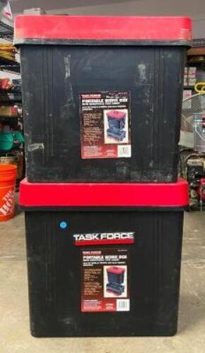 DESCRIPTION: (2) PORTABLE WORK BOX (CLIPS TO KEEP LID CLOSED ARE BROKEN OFF ON BOTH BOXES) LOCATION: SHOWROOM #2 QTY: 2