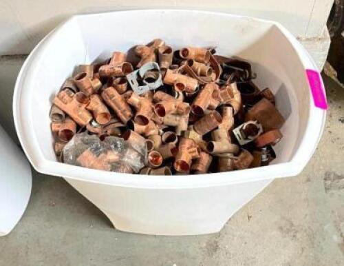 DESCRIPTION: CONTENTS OF BIN (ASSORTED COPPER & BRASS FITTINGS AS SHOWN) LOCATION: SHOWROOM #2 QTY: 1