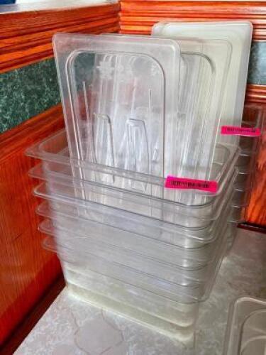 (6) - 1/3 INGREDIENT INSERTS WITH ASSORTED LIDS