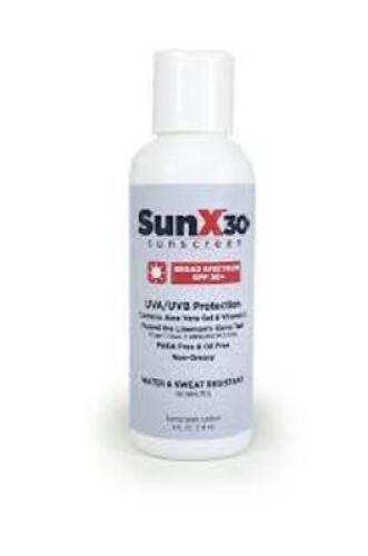 DESCRIPTION (8) SUNSCREEN BRAND/MODEL SUNX30+ SIZE 4 FL OZ THIS LOT IS SOLD BY THE PIECE QTY 8