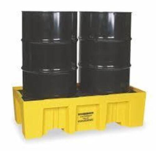 DESCRIPTION: (1) DRUM SPILL CONTAINMENT PALLET BRAND/MODEL: EAGLE #3KN24 INFORMATION: YELLOW RETAIL$: $559.38 EA SIZE: TWO DRUM QTY: 1