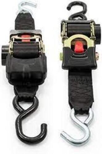 DESCRIPTION: (2) PACKS OF (2) RATCHETING TIE-DOWN STRAPS BRAND/MODEL: CAMCO INFORMATION: BLACK RETAIL$: $37.21 PER PACK SIZE: 1" X 6' QTY: 2