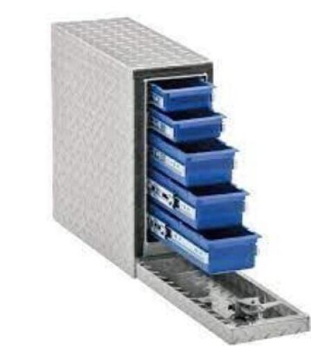 DESCRIPTION: (1) DRAWER SLIDE TOOL BOX BRAND/MODEL: UWD #DS-22 INFORMATION: SILVER, DIAMOND TREAD RETAIL$: $465.95 EA SIZE: 22" QTY: 1