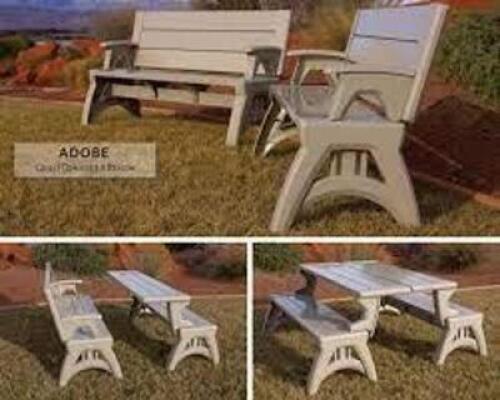 DESCRIPTION: (1) 2 IN 1 BENCH TO TABLE BRAND/MODEL: CONVERT-A-BENCH INFORMATION: GRAY RETAIL$: 187.36 SIZE: 58"W 22"D 34"H QTY: 1