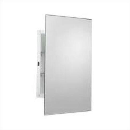 DESCRIPTION: (1) FRAMELESS PRISM BEVELED SWING DOOR MEDICINE CABINET BRAND/MODEL: ZENITH #MM1027 RETAIL$: $120.18 EA SIZE: 13.5"W X 23.5"H QTY: 1