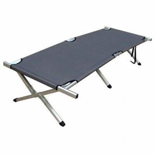 DESCRIPTION: (1) MILITARY COT BRAND/MODEL: KAMP-RITE #19TU18 INFORMATION: BLACK RETAIL$: $80.51 EA SIZE: 74 1/2 IN LG, 25 IN WD, 16 IN HT, 300 LB WT C