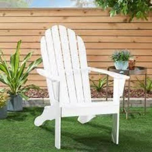 DESCRIPTION: (1) WOOD ADIRONDACK CHAIR BRAND/MODEL: MAINSTAYS INFORMATION: YELLOW RETAIL$: $95.00 EA QTY: 1