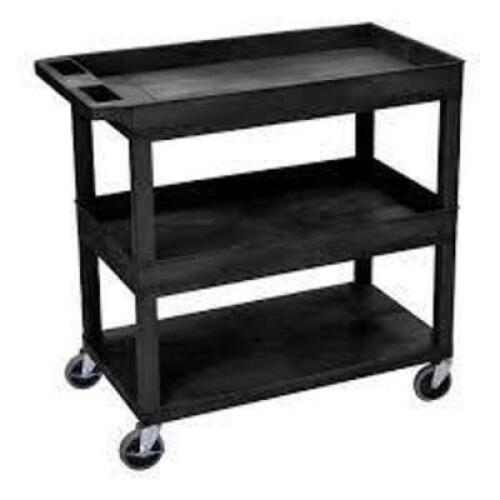 DESCRIPTION: (1) UTILITY CART BRAND/MODEL: RUBBERMAID #EC112-B INFORMATION: BLACK RETAIL$: $126.46 EA QTY: 1