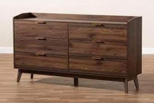 DESCRIPTION: (1) DRESSER BRAND/MODEL: BAXTON STUIDO INFORMATION: WALNUT RETAIL$: $250.00 EA SIZE: 6 DRAWER QTY: 1
