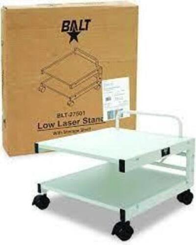 DESCRIPTION: (2) LOW LASER PRINTER STAND BRAND/MODEL: BALT #15Y286 INFORMATION: WHITE RETAIL$: $111.28 EA QTY: 2