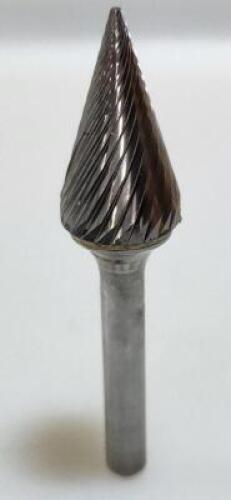 DESCRIPTION: (1) SOLID CARBIDE TAPER CONE BURR BRAND/MODEL: ATRAX 85287308 RETAIL$: 79.69 SIZE: 5/8" DIAM 1/4" SD QTY: 1