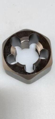 DESCRIPTION: (1) CARBON STEEL HEX DIE BRAND/MODEL: IRWIN HANSON 7269 RETAIL$: 48.08 SIZE: 1-1/4-12 QTY: 1