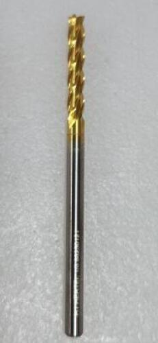 DESCRIPTION: (2) SOLID CARBIDE SQ END MILL BRAND/MODEL: HERTEL 88250121 RETAIL$: 25.52 SIZE: 1/8" 3/4" LOC QTY: 2