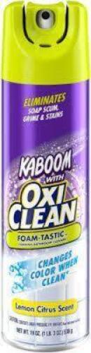 DESCRIPTION: (4) BATHROOM CLEANER BRAND/MODEL: KABOOOM FOAM TASTIC RETAIL$: $6.00 EA SIZE: 19 OZ QTY: 4