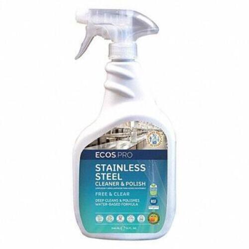 DESCRIPTION: (4) STAINLESS STEEL CLEANER AND POLISH BRAND/MODEL: ECOS PRO #6VLA2 RETAIL$: $11.00 EA SIZE: 32 OZ QTY: 4
