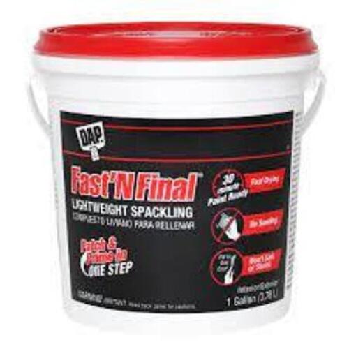 DESCRIPTION: (2) LIGHTWEIGHT SPACKLING BRAND/MODEL: DAP FAST N FINAL RETAIL$: $27.48 EA SIZE: 32 FL OZ QTY: 2