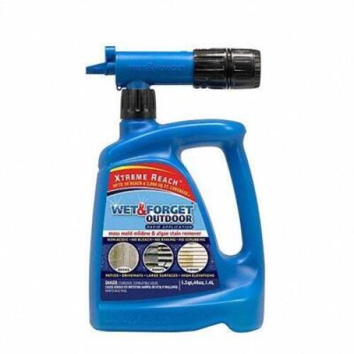 DESCRIPTION: (4) MOLD AND MILDEW REMOVER BRAND/MODEL: WET AND FORGET #61CZ54 INFORMATION: HOSE END CONNECTION BOTTLE RETAIL$: $55.72 EA SIZE: 1.5 QT Q