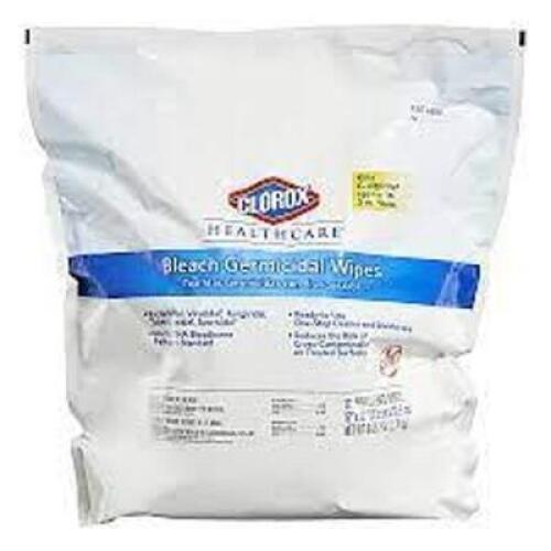 DESCRIPTION: (2) BAGS OF GERMICIDAL WIPES BRAND/MODEL: CLOROX HEALTHCARE RETAIL$: $20.00 EA SIZE: 110 PREMOISTENED WIPES QTY: 2