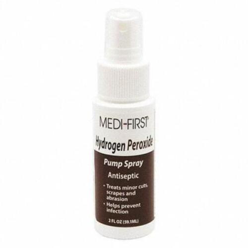 DESCRIPTION: (4) HYDROGEN PEROXIDE SPRAY BRAND/MODEL: MEDI-FIRST #48LW61 RETAIL$: $5.00 EA SIZE: 4 OZ QTY: 4
