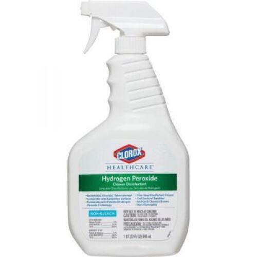 DESCRIPTION (4) HYDROGEN PEROXIDE CLEANER DISINFECTANT SPRAY BRAND/MODEL CLOROX HEALTHCARE #CLO30828 ADDITIONAL INFORMATION RETAILS FOR $6.26 EA SIZE
