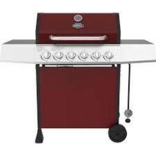 DESCRIPTION: (1) 6 BURNER PROPANE GAS GRILL BRAND/MODEL: EXPERT GRILL INFORMATION: RED RETAIL$: $274.00 EA SIZE: 54.92 x 25.20 x 46.65 Inches QTY: 1