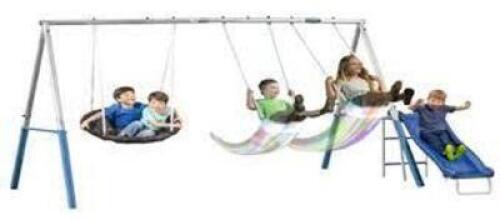 DESCRIPTION: (1) FIREFLY SWING SET WITH LED SWINGS BRAND/MODEL: XDP RECREATION RETAIL$: 195.99 EA QTY: 1
