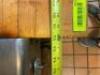 DESCRIPTION: 72" LOW BOY STAINLESS EQUIPMENT STAND W/ BUTCHER BLOCK FRONT RISER CUTTING BOARD. SIZE 72" X 30" LOCATION: KITCHEN QTY: 1 - 3