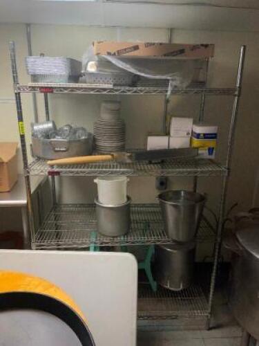 DESCRIPTION: 48" X 24" FOUR TIER WIRE SHELF. ADDITIONAL INFORMATION CONTENTS ARE NOT INCLUDED SIZE 48" X 24" X 72" LOCATION: BASEMENT QTY: 1