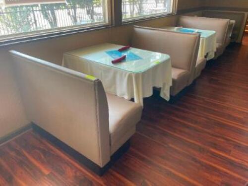 NAME: (4) - PC. BOOTH SYSTEM DESCRIPTION: (4) - PC. BOOTH SYSTEM ADDITIONAL INFORMATION: (2) - ENDS / (2) MIDDLES / TABLES NOT INCLUDED. BOOTH PIECES