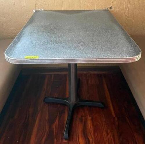 NAME: 41.5" DINING TABLE DESCRIPTION: 41.5" DINING TABLE ADDITIONAL INFORMATION: GLASS TOP NOT INCLUDED. TABLE CLOTH NOT INCLUDED. CONTENTS NOT INCLUD