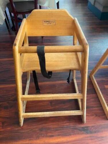 DESCRIPTION: WOODEN HIGH CHAIR LOCATION: SEATING QTY: 1