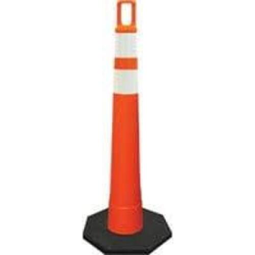 DESCRIPTION: (3) WATCHTOWER STACKER CONES BRAND/MODEL: PLASTICADE/510-O-HIP-4W4W-2-RB10 INFORMATION: ORANGE/WITH BASE RETAIL$: $52.99 EACH SIZE: 47-1/