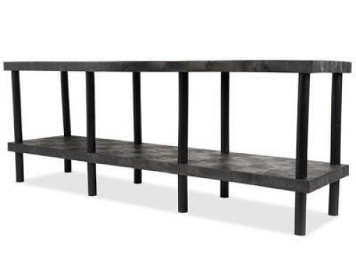 DESCRIPTION: (1) SOLID TOP SHELVING UNIT, SHELVES BRAND/MODEL: DURASHELF INFORMATION: BLACK RETAIL$: $987.62 TOTAL SIZE: 96? x 36? QTY: 1
