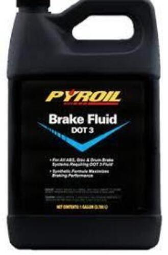 DESCRIPTION (2) BRAKE FLUID BRAND/MODEL PYROIL #PYBF1 ADDITIONAL INFORMATION RETAILS FOR $30.00 EA SIZE 1 GALLON THIS LOT IS SOLD BY THE PIECE QTY 2