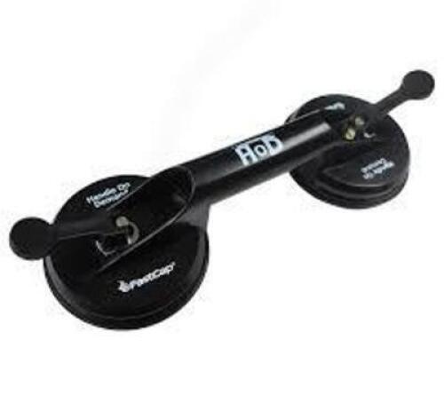 DESCRIPTION: (2) MANUAL DOUBLE SUCTION CUP LIFTER BRAND/MODEL: FAST CAP #3KNF2 INFORMATION: BLACK RETAIL$: $15.53 EA SIZE: 4-5/8" DIAMETER CUP SIZE QT