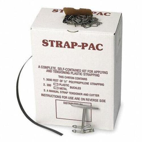 DESCRIPTION: (1) PLASTIC STRAPPING KIT BRAND/MODEL: GRAINGER #2CXL3 RETAIL$: 77.76 SIZE: FITS 1/2 IN STRAP QTY: 1
