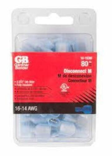 DESCRIPTION: (8) PACKS OF (80) FULLY INSULATED TAB DISCONNECT, FEMALE BRAND/MODEL: GARDNER BENDER INFORMATION: BLUE RETAIL$: $16.35 PER PACK SIZE: 16-