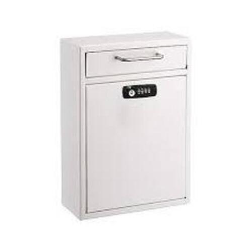 DESCRIPTION: (1) ULTIMATE DROP BOX BRAND/MODEL: ADIROFFICE #631-04-WHI-KC INFORMATION: WHITE RETAIL$: $89.99 EA SIZE: 9.4" X 2.4" QTY: 1
