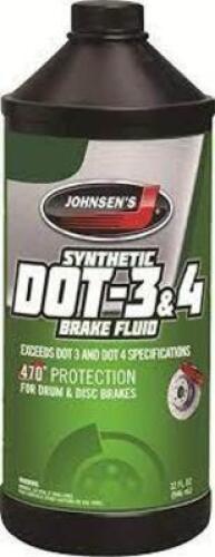 DESCRIPTION (4) PREMIUM BRAKE FLUID BRAND/MODEL JOHNSEN'S #2232 ADDITIONAL INFORMATION RETAILS FOR $12.00 EA SIZE 32 OZ THIS LOT IS SOLD BY THE PIECE