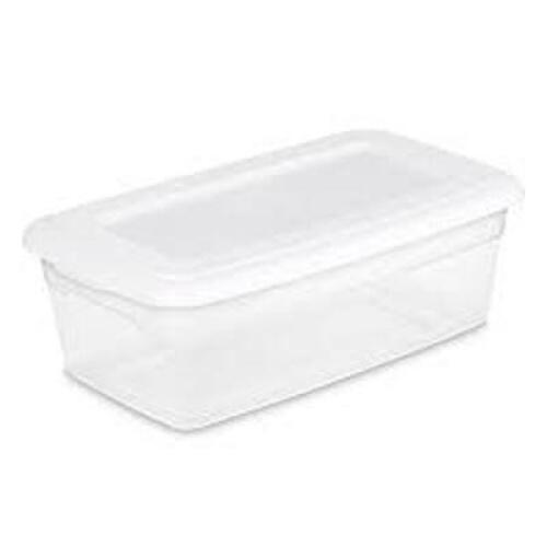 DESCRIPTION: (12) STORAGE BOXES BRAND/MODEL: STERILITE INFORMATION: CLEAR SIZE: 14X8X4 6 QT QTY: 12