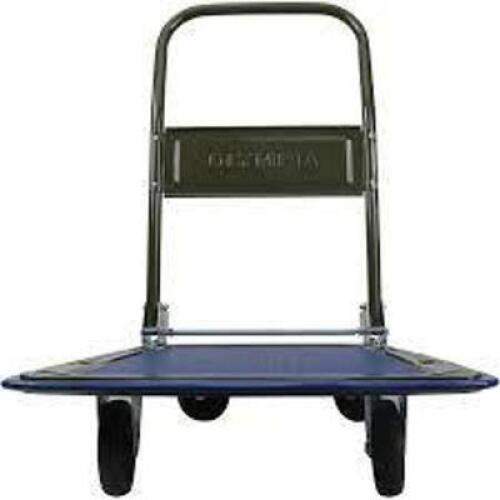 DESCRIPTION: (1) FOLDING PLATFORM CART BRAND/MODEL: HYPER TOUGH/85-180 INFORMATION: BLACK/LOAD CAPACITY: 300 LBS RETAIL$: $34.97 SIZE: 18.25"L X 28.5"