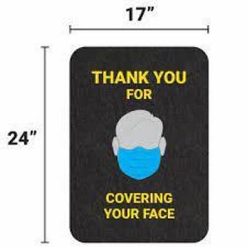 DESCRIPTION: (10) PACKS OF (4) COVER YOU FACE FLOOR SIGN BRAND/MODEL: PIG #GMM21010-BK RETAIL$: $100.00 EA SIZE: 24X17 QTY: 10