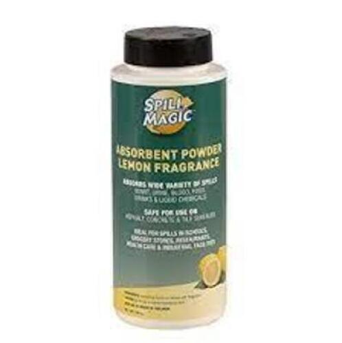 DESCRIPTION: (6) ABSORBENT POWDER BRAND/MODEL: SPILL MAGIC INFORMATION: LEMON FRAGRANCE RETAIL$: $10.09 EA SIZE: 145 G QTY: 6