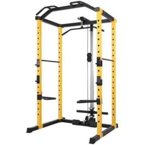 DESCRIPTION: (1) MULTI FUNCTION ADJUSTABLE POWER CAGE WITH LAT PULLDOWN AND ROW MACHINE BRAND/MODEL: EVERYDAY ESSENTIALS INFORMATION: MUST COME INSPEC