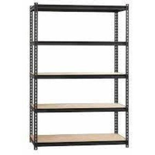 DESCRIPTION: (2) RIVET SHELVING, 5 SHELF UNIT BRAND/MODEL: IRON HORSE #20993 INFORMATION: BLACK RETAIL$: $146.99 EA SIZE: 72" H 48"W 18"D QTY: 2