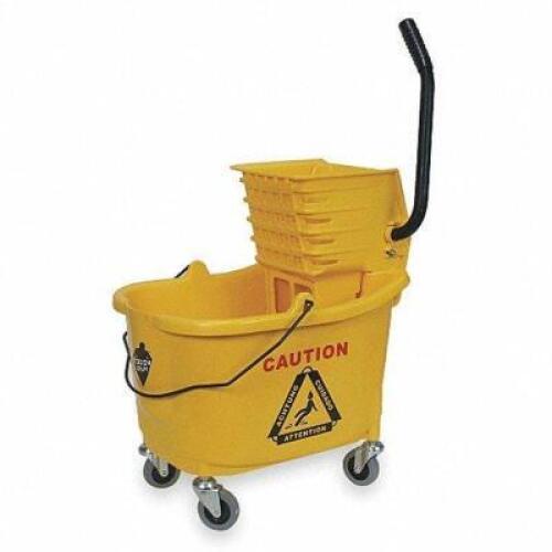 DESCRIPTION: (1) PLASTIC MOP BUCKET BRAND/MODEL: TOUGH GUY/2PYH4 INFORMATION: YELLOW/CAPACITY: 8-3/4 GAL RETAIL$: 115.02 SIZE: 16-17/32"W X 24-1/16"L