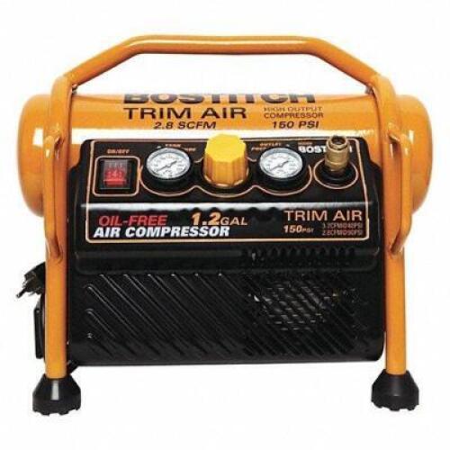 DESCRIPTION: (1) TRIM AIR COMPRESSORBRAND/MODEL: BOSTITCH #66CE41INFORMATION: YELLOWRETAIL$: $243.40 EASIZE: 1.2 GALQTY: 1